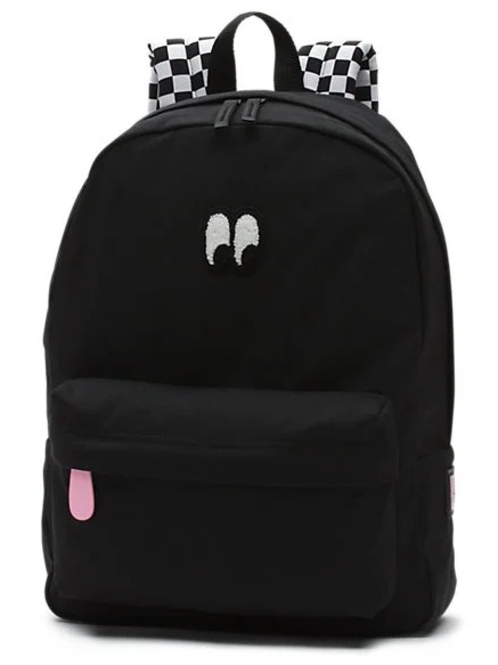 Vans Lazy OAF Backpack Black Backpack with Checker Straps Clean Inside And Out